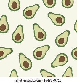 Seamless pattern with avocado. Vector illustration