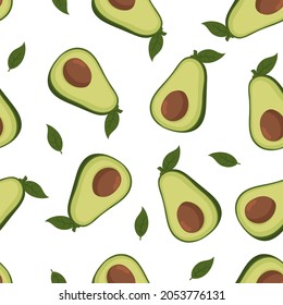 Seamless pattern with avocados . Print for clothing, textiles. 