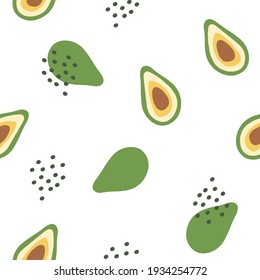 Nahtloses Muster mit Avocados. Vektorgrafik.