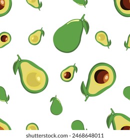 Seamless pattern with avocados. Vector repeating texture. Perfect for printing on fabric or paper.