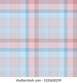 Seamless pattern in awesome pastel grey, blue and pink colors for plaid, fabric, textile, clothes, tablecloth and other things. Vector image. 