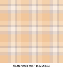 Seamless pattern in awesome pastel orange, beige and grey colors for plaid, fabric, textile, clothes, tablecloth and other things. Vector image. 