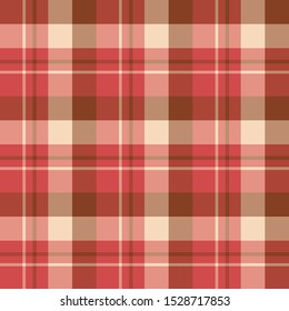 Seamless pattern in awesome red, beige and brown colors Vector image. 