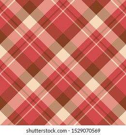 Seamless pattern in awesome red, beige and brown colors for plaid, fabric, textile, clothes, tablecloth and other things. Vector image. 2