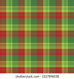 Seamless pattern in awesome red and green colors for plaid, fabric, textile, clothes, tablecloth and other things. Vector image. 