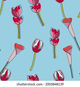 Patrón sin inconfundibles flores amables maravillosas para papel pintado y fondo