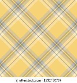 Seamless pattern in awesome yellow and light and dark grey colors for plaid, fabric, textile, clothes, tablecloth and other things. Vector image. 2