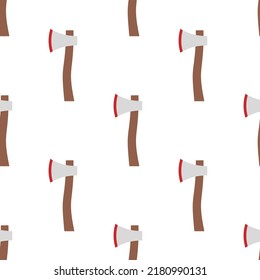 seamless pattern with ax, cartoon wallpaper, vector illustration