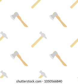 Seamless pattern with ax and hammer. Perfect for design of repair and carpentry services.