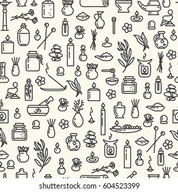 Seamless Pattern - Ayurvedic Supplies. EPS 10 Good For Creating Wrapping Packages, Or Background For A Web Site.