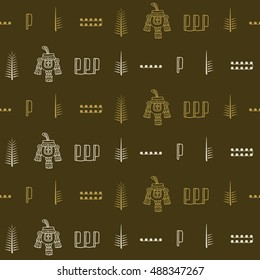 Seamless pattern with Aztec number symbols for your design