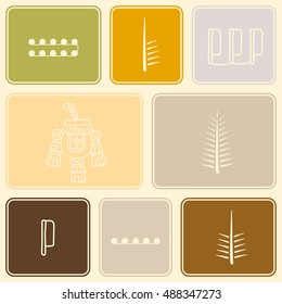 Seamless pattern with Aztec number symbols for your design