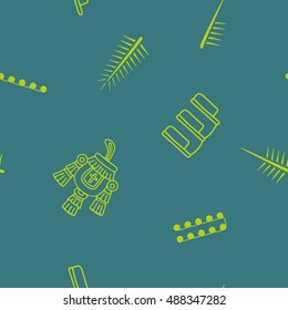 Seamless pattern with Aztec number symbols for your design