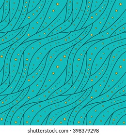 Seamless pattern azure waves with small dots
