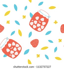 Seamless pattern for babies` products/textile/items. Flat style. 