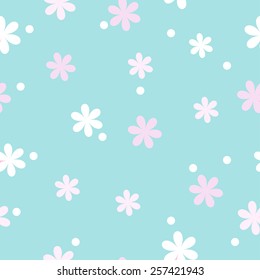 Seamless Pattern Baby  Background  With Flowers