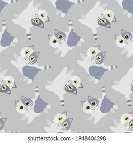 seamless pattern for baby clothes, diapers and boxes. Spotted cats