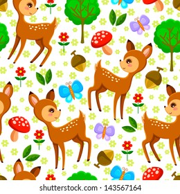 seamless pattern with baby deer (JPEG available in my gallery)