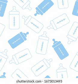 Patrón sin problemas de botella de alimentación para bebé para impresión, web, leche maternizada
