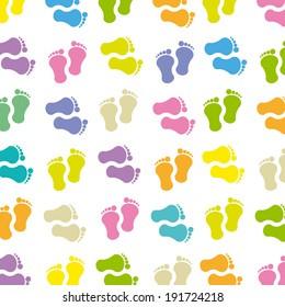 seamless pattern with baby footprint