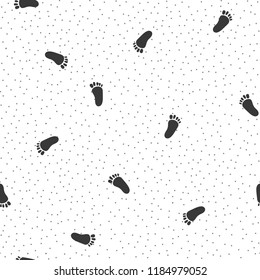 Seamless pattern with baby footprint, background, texture. vector illustration.