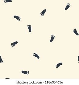 Seamless pattern with baby footprint, background, texture. vector illustration.