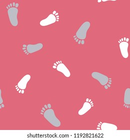 Seamless pattern with baby footprint, background, texture. vector illustration.