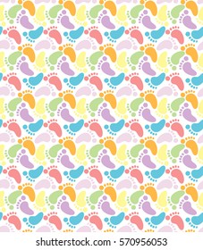 seamless pattern baby footprints