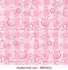 Seamless pattern - baby pink collection