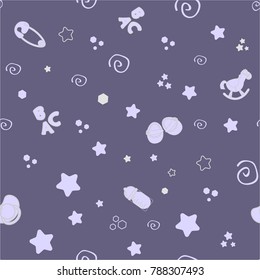 Seamless pattern baby set. cute delicate illustration, soft Pastel color. printing on paper and fabric