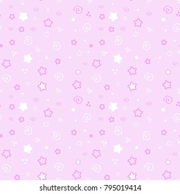 Seamless pattern baby set on pink background. cute illustration of a delicate, Princess soft color. fresh color Vector repeating texture.