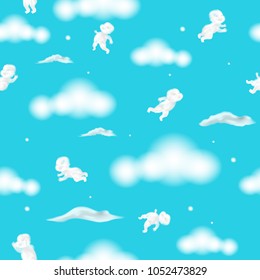 Seamless Pattern Baby Shape Cloud Actions Stock Vector (Royalty Free ...