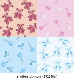 Seamless pattern for baby shower