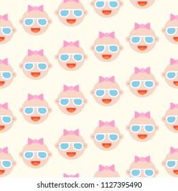 Seamless pattern baby shower for use as background or invitation card, flat design