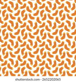Seamless pattern with baby socks, kids clothing with dot design
