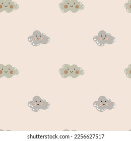 Seamless pattern for baby textile in boho style