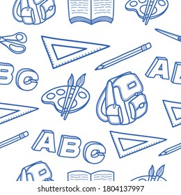 Seamless pattern back to school