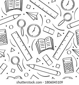 Seamless pattern back to school