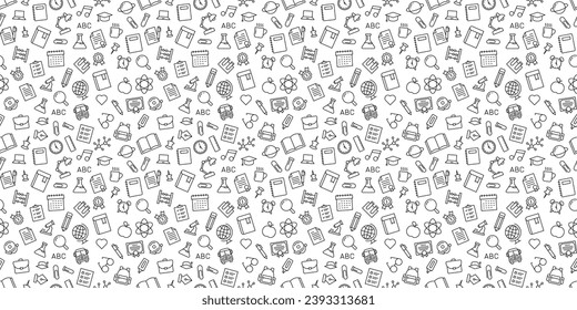 Seamless pattern back to school, Education element bacground