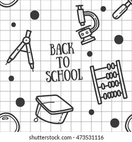 Seamless pattern back to school, education pattern.