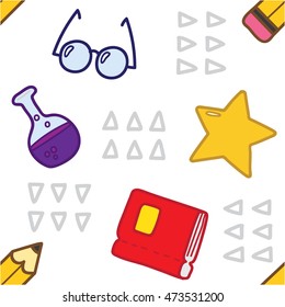 Seamless pattern back to school, education pattern.