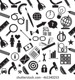 Seamless pattern. Back to school theme. This pattern can be used for wallpaper, pattern fills, web page background, surface textures. Vector illustration