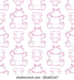 Seamless pattern backdrop with african animals silhouettes 