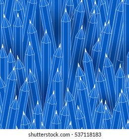 Seamless pattern or backdrop with contour drawing outline pencils. Architecture blueprint stylized background