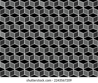 seamless pattern backgrouin geometric shape black color square 3d style