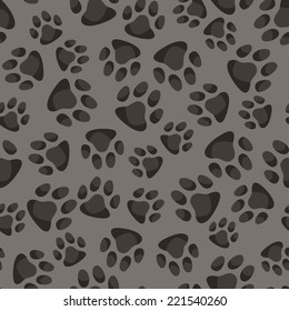 Seamless pattern background with abstract animal footprints.