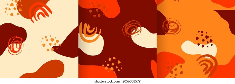 Seamless pattern background with abstract brush, doodle, organic shapes. Vector illustration for fashion cloth, cover, banner, flier, and much more