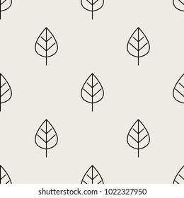 Seamless pattern background. Abstract and Classical concept. Geometric creative design stylish theme. Illustration vector. Black and white color. Leaf shape for Nature and Environment day