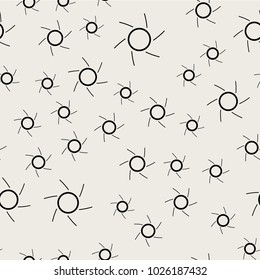 Seamless pattern background. Abstract and Classical concept. Geometric creative design stylish theme. Illustration vector. Black and white color. Sun shape for summer holiday festival