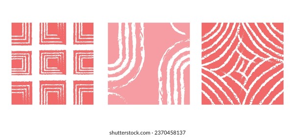 Seamless pattern background with abstract elegant minimal brush stroke shapes and lines.